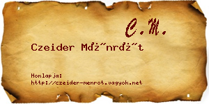 Czeider Ménrót névjegykártya